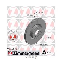 2X Zimmermann Brake Disc 110.2207.20 Coat Z for Alfa Romeo Fiat Opel