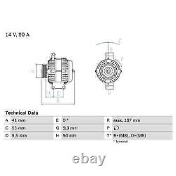 Bosch Generator for Alfa Romeo Fiat Lancia Opel Peugeot, Suzuki